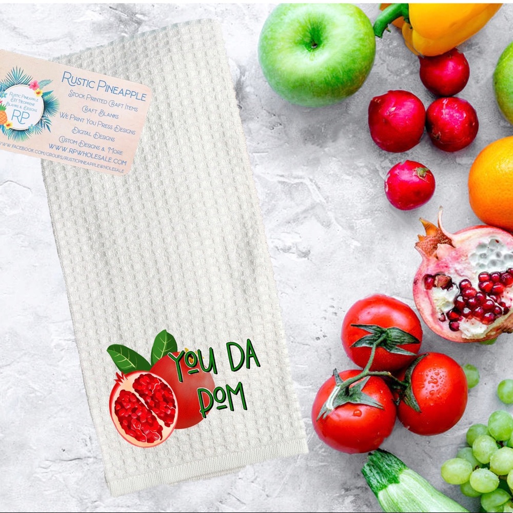 You Da Pomegranate Waffle Weave Towel